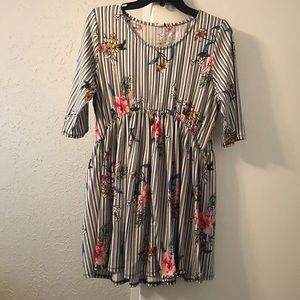 Ladies striped and floral blouse